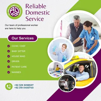 Maid/House Maids/Cook/Driver/Babysitter/ Couple/Patient Care/Helper Services in Karachi - AuctionHaulPK.com